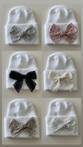 Eyelet bow hospital hat