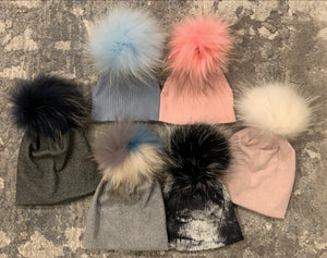 Ribbed super soft cotton Pom Pom hats