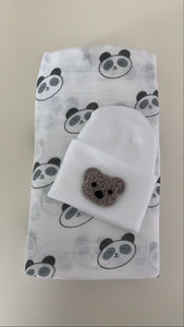 Swaddle & Hospital hat set