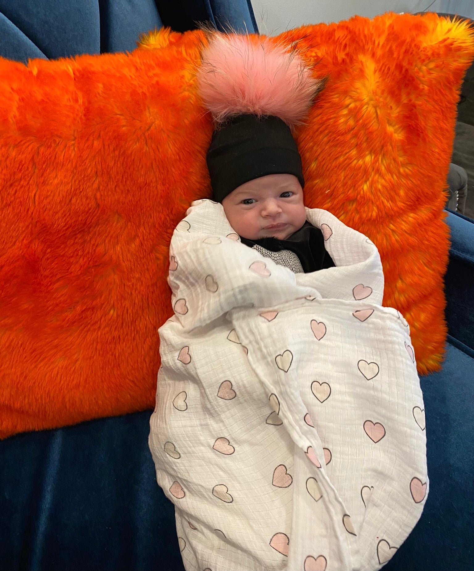 Black or white solid Pom Pom hat