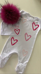 Pink hearts 2 piece set