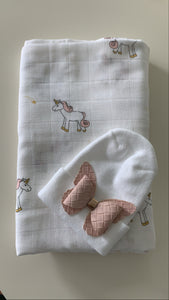 Swaddle & Hospital hat set