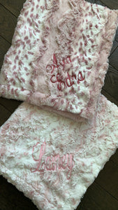 owl mauve pink blanket