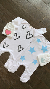 Baby blue star swaddle set