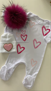 Pink hearts 2 piece set