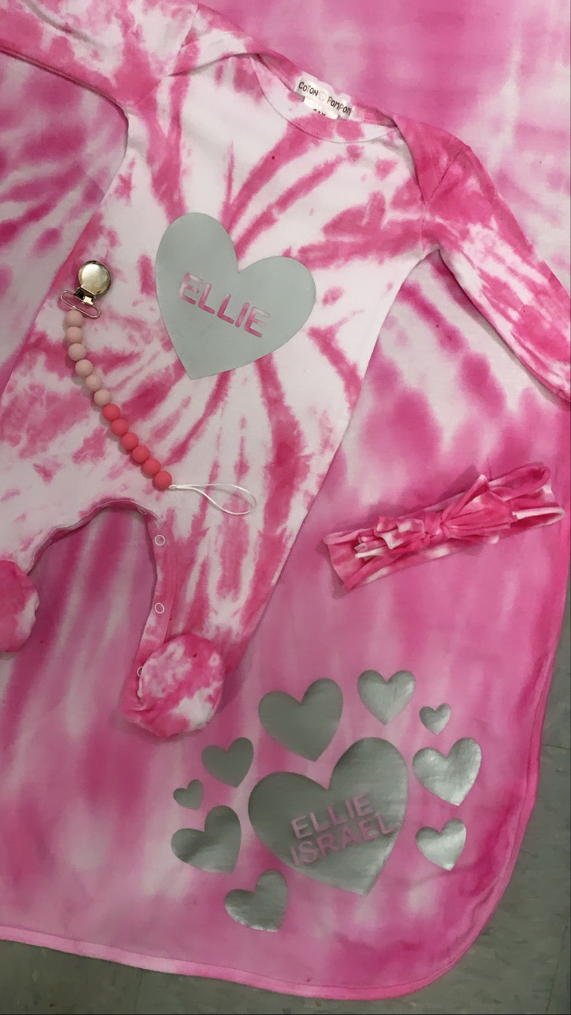 Personalized Tie Dye Layette Set