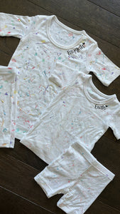 Ribbed shortsleeve short splatter set