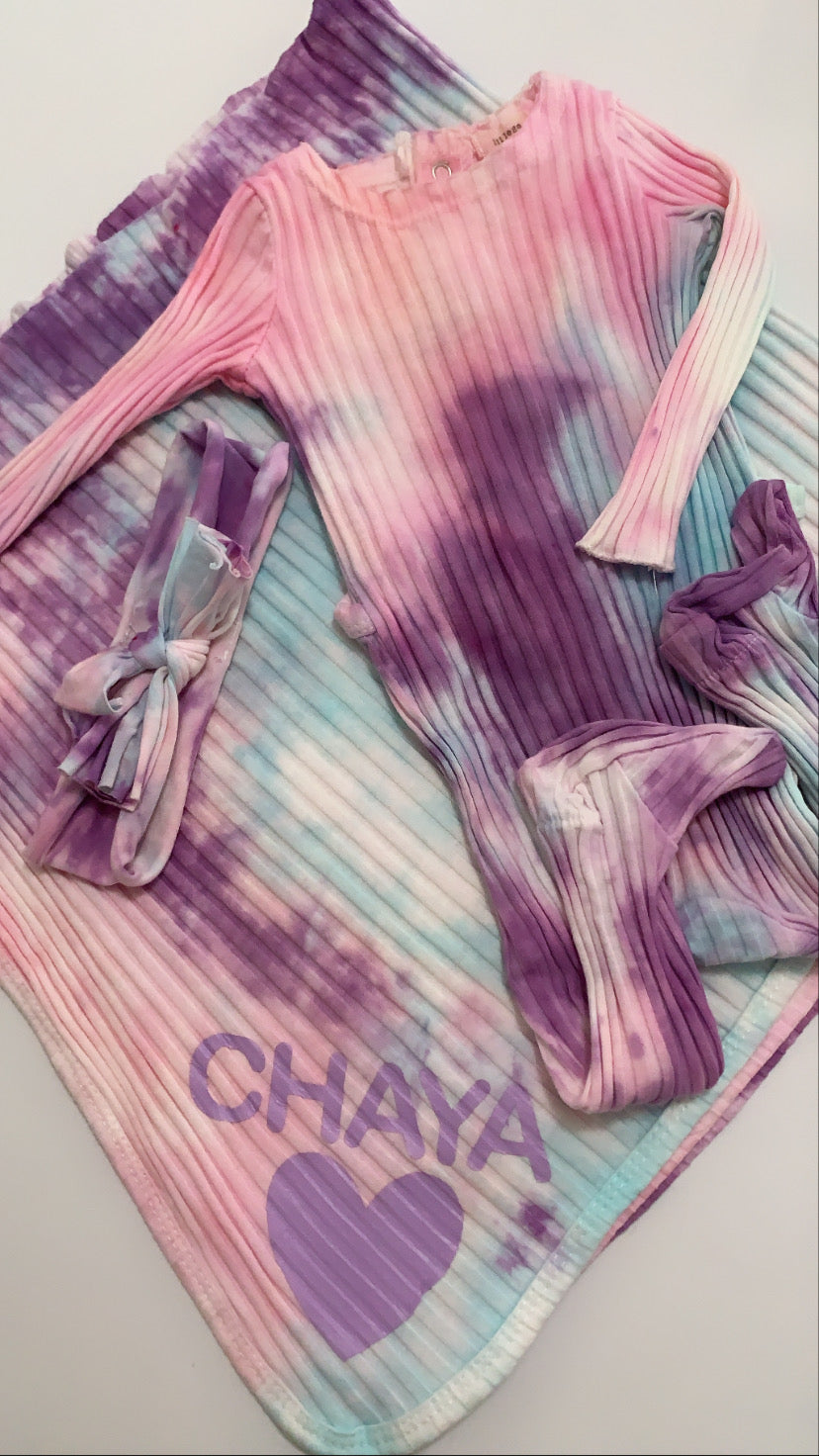 Personalized Tie Dye Swaddle