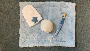 Hospital hat, Lovie & Pacifier Clip Set