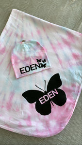 Personalized Tie Dye Swaddle Set