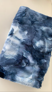 Blue tie dye minky blanket