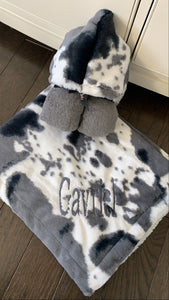 Black and white spots minky blanket