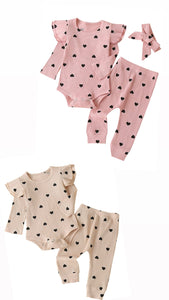 Ruffle baby heart 3 piece set