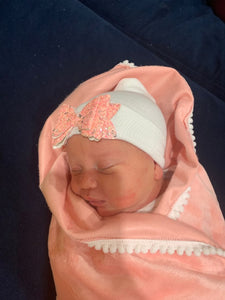 Baby pink velour swaddle