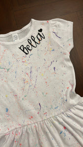 Girls splatter paint dress