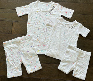 Ribbed shortsleeve short splatter set