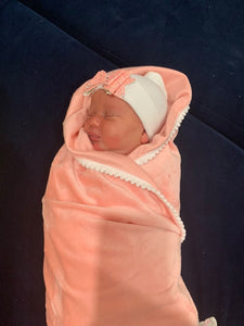 Baby pink velour swaddle