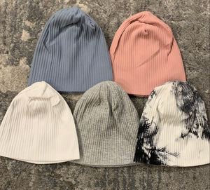 Ribbed basic baby beanies