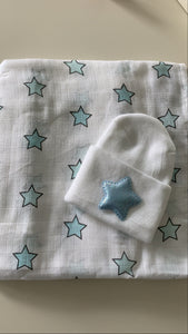 Swaddle & Hospital hat set