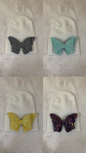 Sparkly butterfly hospital hat