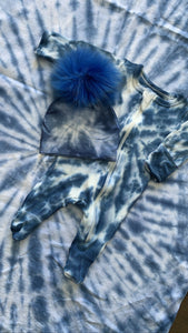 Tie dye zip up onesie