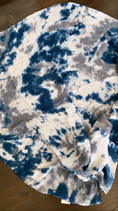 Navy and gray tie dye swaddle