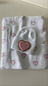 Swaddle & Hospital hat set