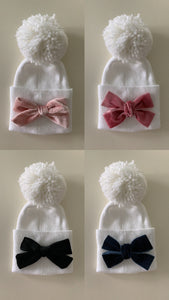 NEW velvet bow hospital hats