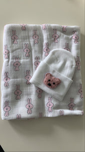 Swaddle & Hospital hat set