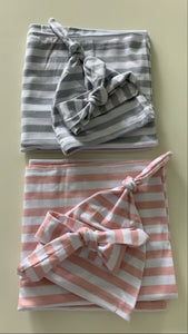 Candy stripe swaddle set