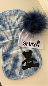 Personalized tie dye burp cloths