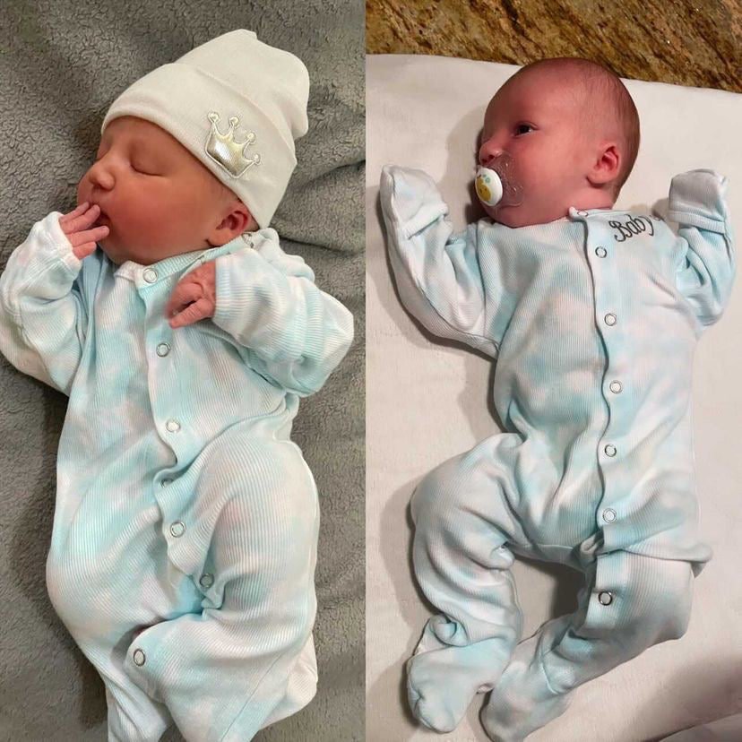 Button down tie dye onesie