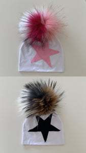 Oversized star Pom Pom hat