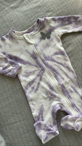 Tie dye zip up onesie