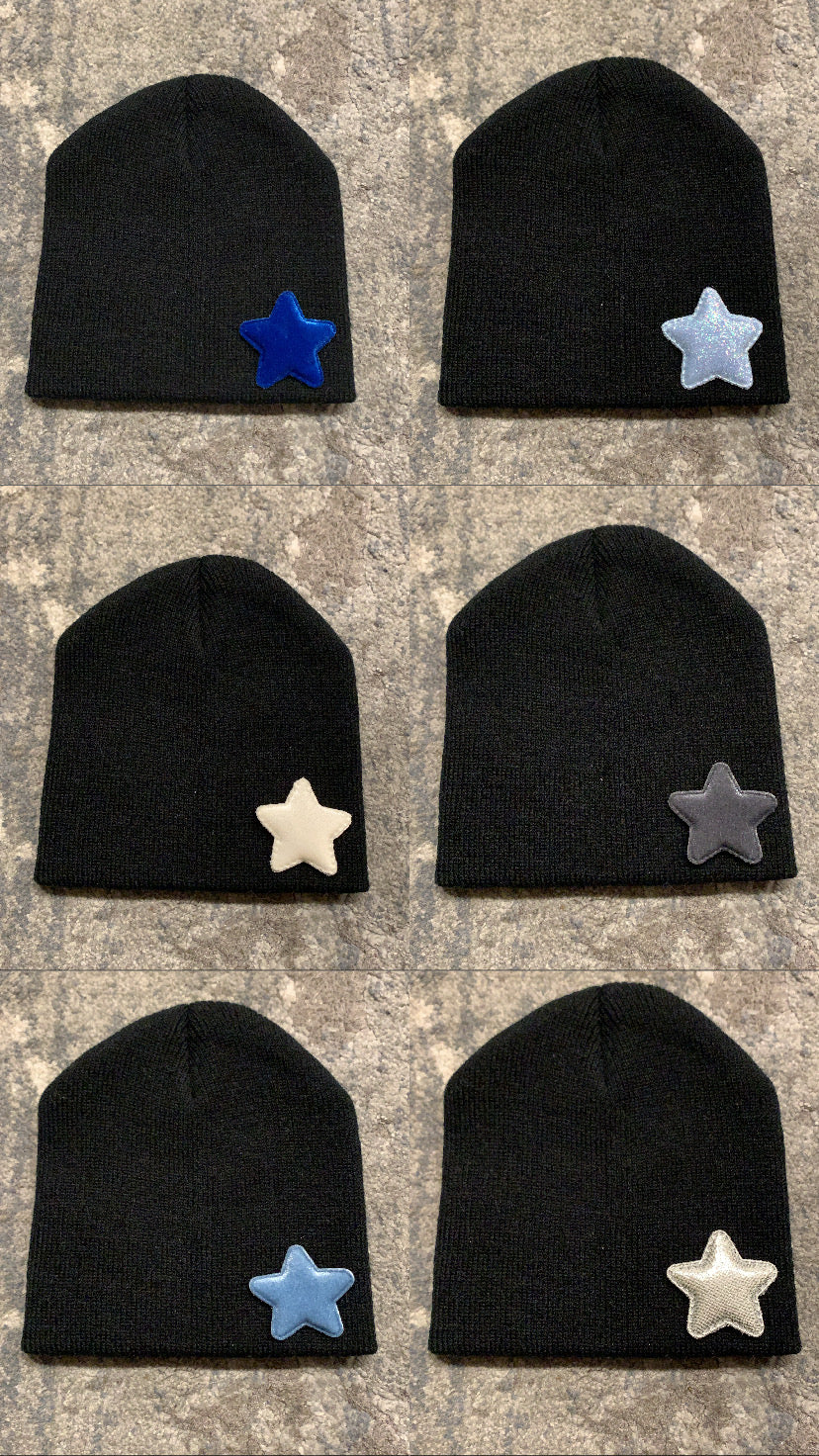 NEW patched beanies (stars/teddy)