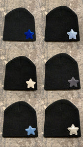 NEW patched beanies (stars/teddy)