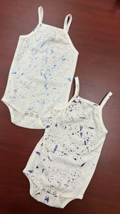 Ribbed splatter paint sleeveless onesies