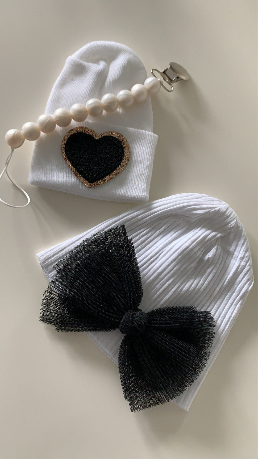 Ribbed basic baby beanies