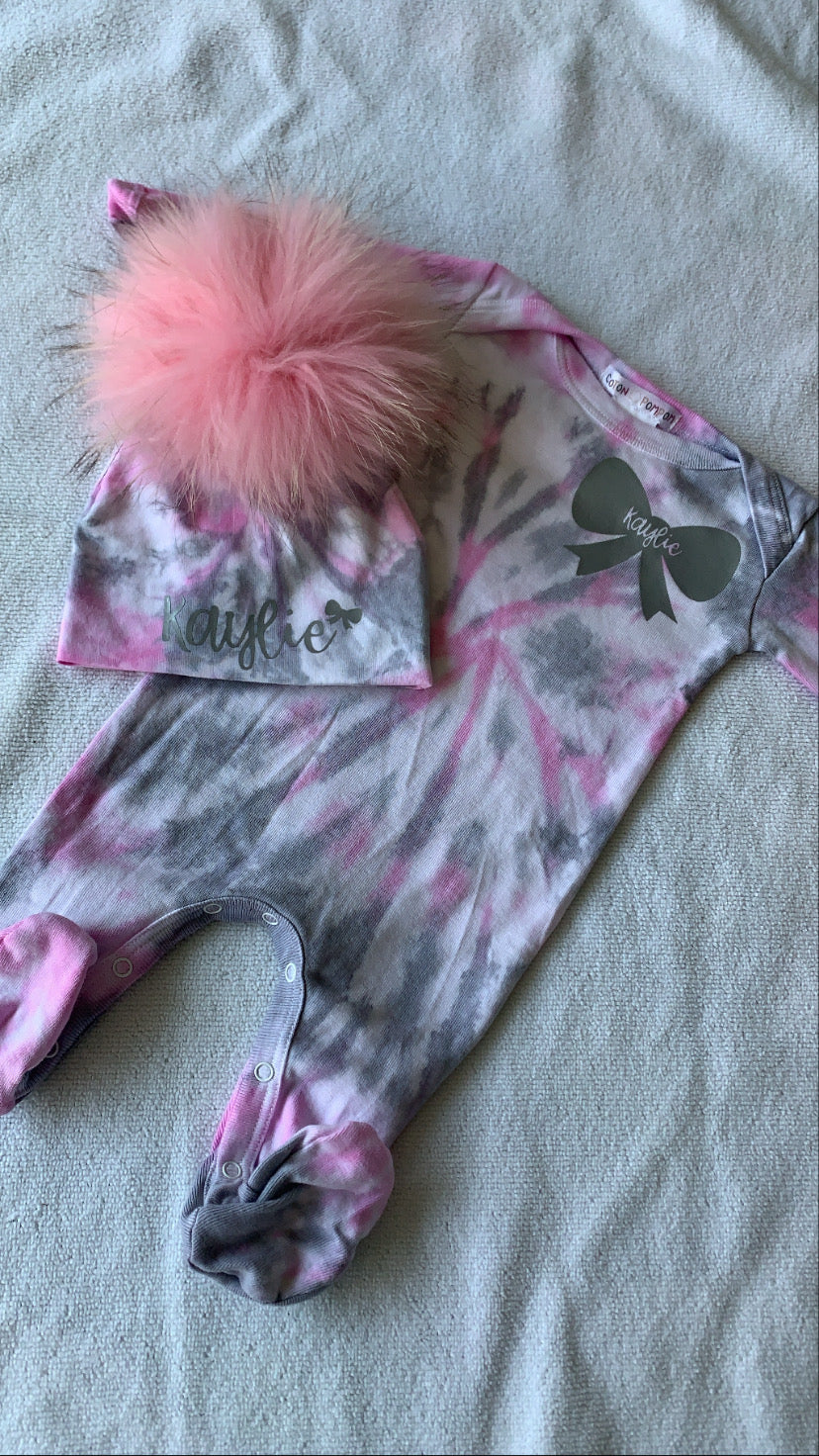 Personalized Tie Dye Layette Set