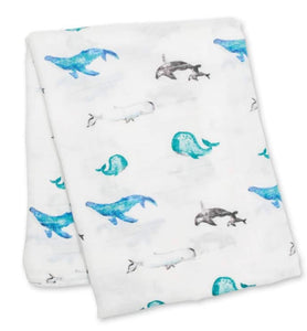 Watercolor shark swaddle