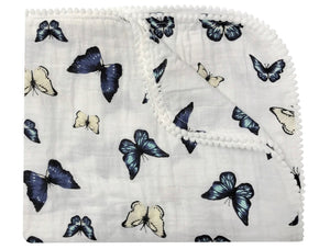 Pom trim butterfly swaddle