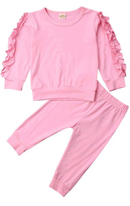 Ruffle sweat set