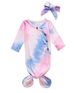 2 piece tie dye gown set