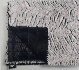 white black wave minky blanket