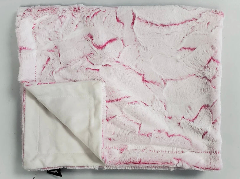 Hot pink crackle minky blanket