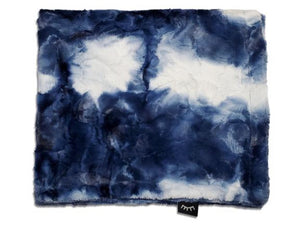 Blue tie dye minky blanket