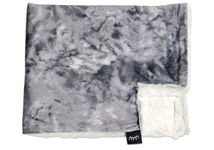 Gray tie dye minky blanket