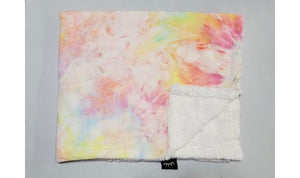 Rainbow cotton candy minky blanket