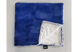 Navy white minky blanket