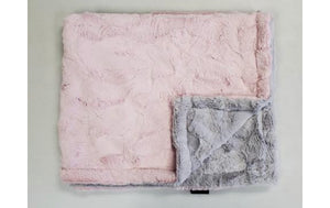 Baby pink soft gray minky blanket